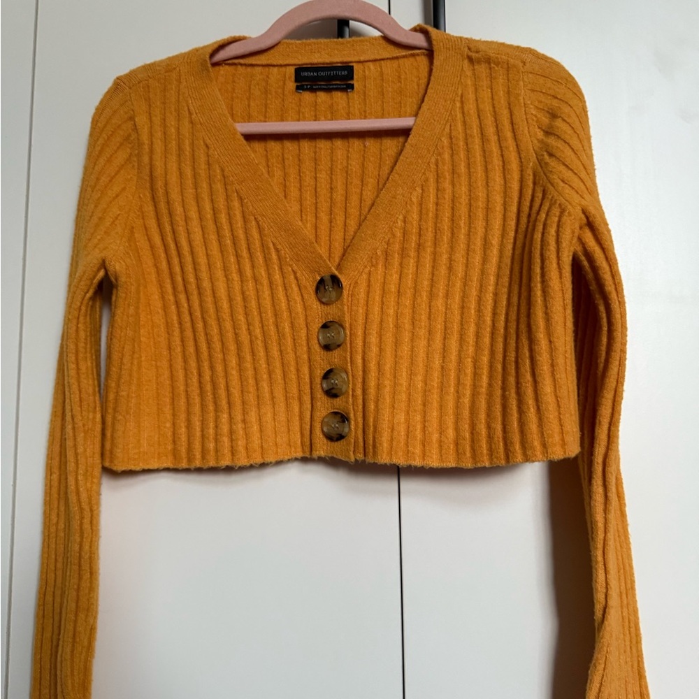 Urban Outfitters Mustard Ribbed Cardigan
